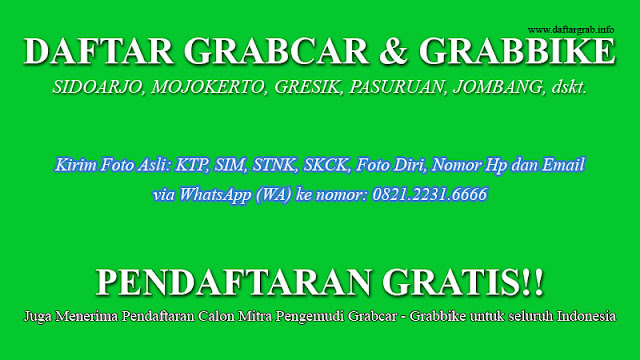 Cara Daftar Grabcar Grabbike Sidoarjo Gresik